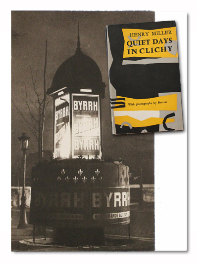 henry miller, brassai, quiet days in clichy, paris, olympia press, 1956, edition originale, original edition, photo