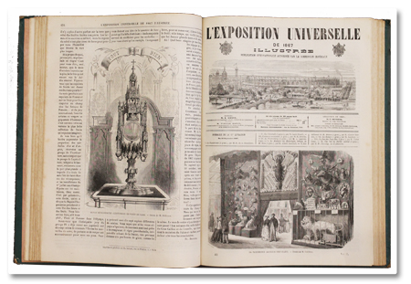 paris, exposition universelle, 1867, exposition universelle illustree, gravures, dentu, pierre petit, livraisons, reliure