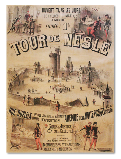 jonchez, tour de nesle, floucaud, 1889, exposition universelle, paris, affiche, originale, attraction, motte-piquet