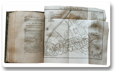 paris, guide, lesage, geographe parisien, valleyre, edition originale, 1769, ancien regime, guide ancien, histoire