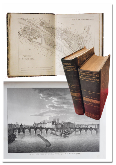paris, histoire de paris, lacroix de marles, paris ancien et moderne, 1838, parent desbarres, edition originale, reliure, gravures, plans