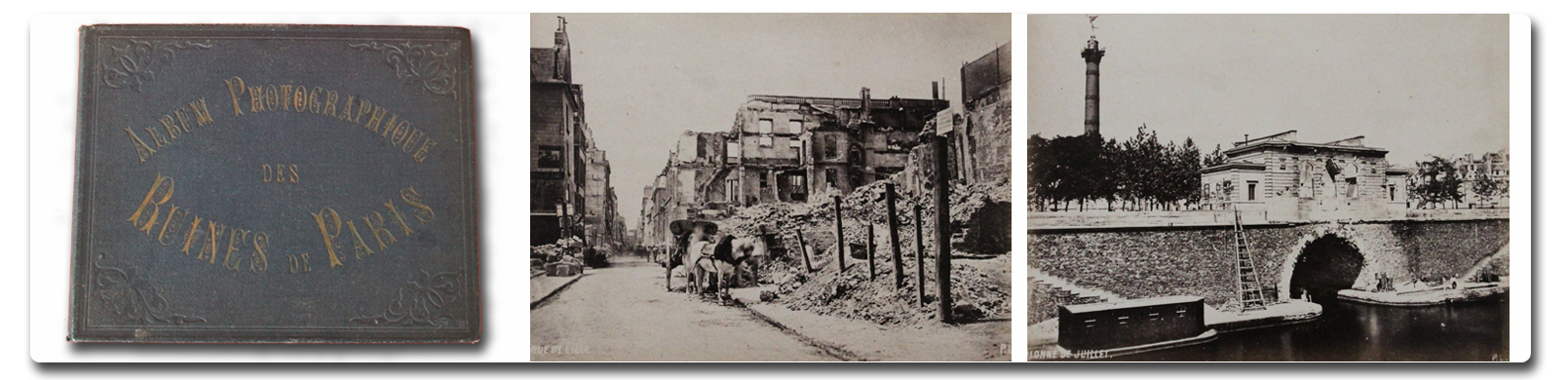 paris, histoire, commune, commune de paris, incendie, album, photographie, 1871, ruines, loubere