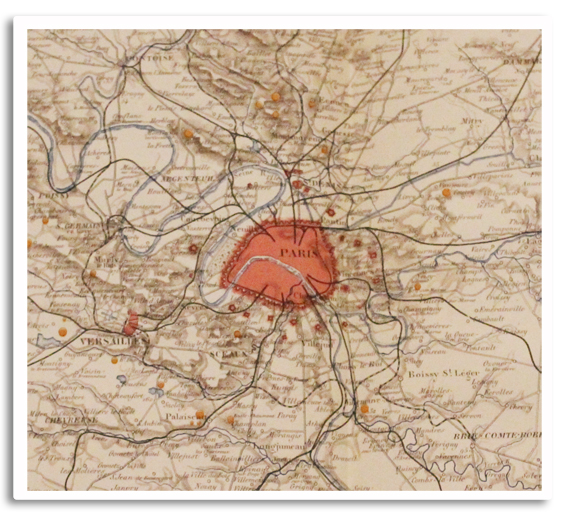 paris, histoire, nouveaux forts, publications legislatives, 1874, fortifications, carte, ceinture, projet de loi, livre ancien