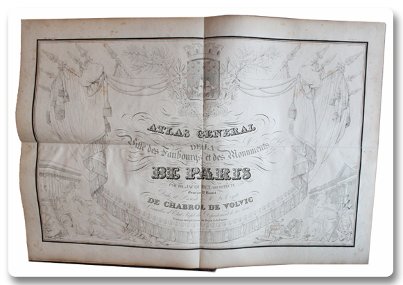Théodore JACOUBET. Atlas général de la ville, des faubourgs et des monuments de Paris Gravé par V. Bonnet, écrit par Hacq, 1836 paris, plan, jacoubet, atlas, 1836, reliure, plan gravé, planches, raremaps