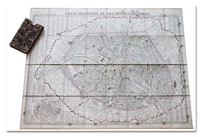 Paris illustré et ses fortifications. Paris, Auguste Logerot, 1850. Plan original gravé entoilé
