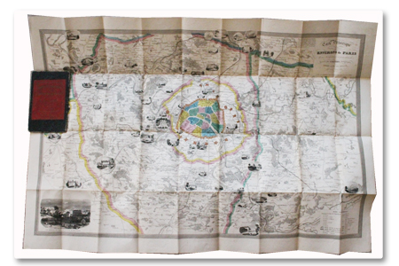 paris, plan, environs de paris, banlieue, plan original, 1864, annexion, fortifications, plan original, gravures