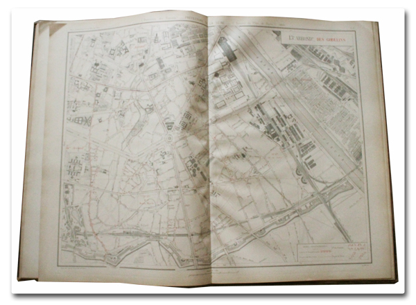 paris, plan, atlas, alphand, atlas municipal, arrondissements, planches, prefet poubelle, wuhrer, grand format