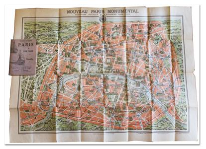 guilmin, paris, guide, allemand, leconte, 1937, versailles, plan monumental, couleurs