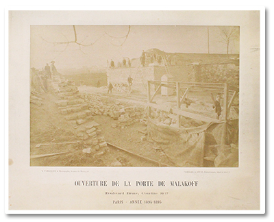 V. Pannelier. Ouverture de la porte de Malakoff. Boulevard Brune, Courtine 76-77. Paris, 1894-1895