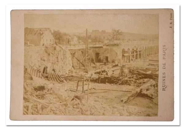 paris, auteuil, photo, cabinet, destruction, siege de paris, commune, ruines, viaduc, gare