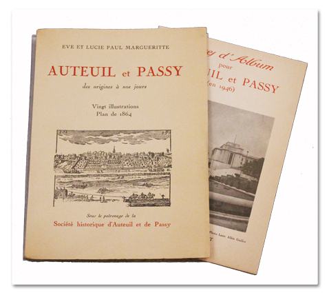 paris, histoire, margueritte, auteuil, passy, societe historique, peyronnet et cie, 1946, laure albin guillot, photo