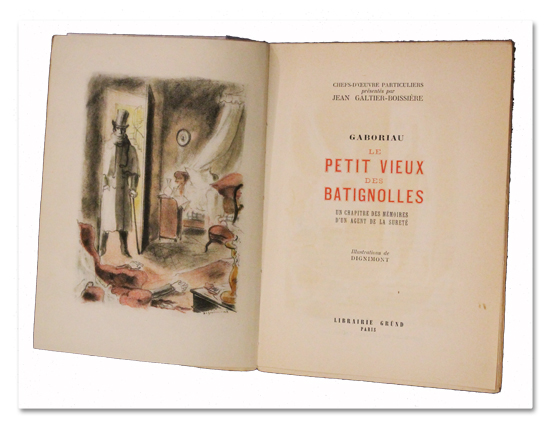 paris, roman, petit vieux, batignolles, agent de la surete, dignimont, grund, 1946, illustre, gaboriau
