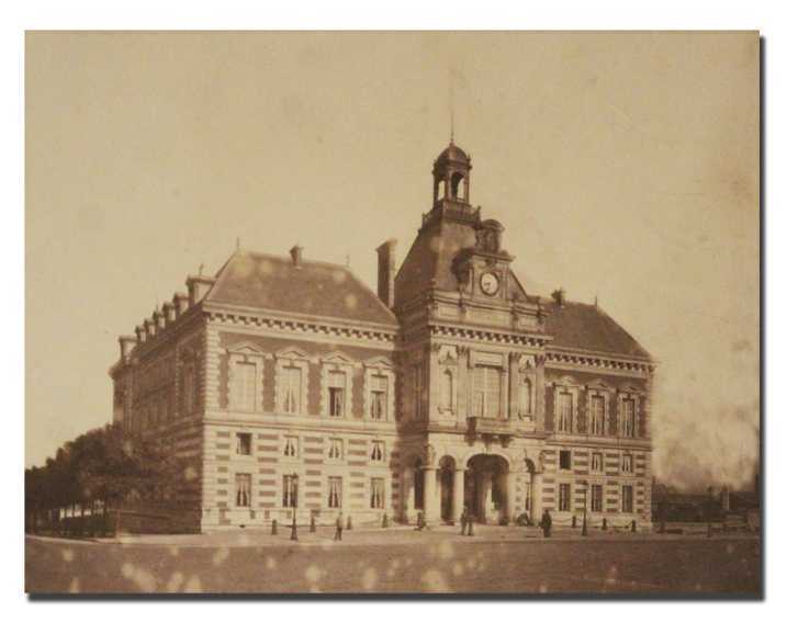 paris, photo, mairie du XIXe arrondissement, 1880, facade, albumine, vintage, 19e arrondissement