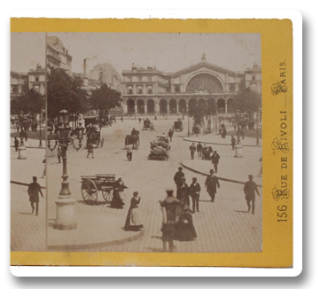 paris, photo, photographie, stereoscopie, gare de strasbourg, garde de l'est, chemin de fer, second empire, gare, henri guerard