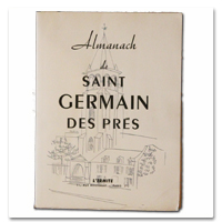 almanach, saint germain des pres, paris, l'ermite, 1950, edition originale, illustrations, marianne peretti, andré salmon, Georges pillement