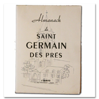 Almanach de Saint-Germain des Prés. Paris, L’Ermite, 1950. Edition originale illlustrée, avec des textes d'André salmon, Georges Pillement, Jean Follain... almanach, saint germain des pres, paris, l'ermite, 1950, edition originale, illustrations, marianne peretti, andré salmon, Georges pillement