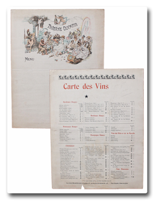 paris, taverne olympia, olympia, willette, capucines, menu, 1900, cabaret, debauche, paul lemaire