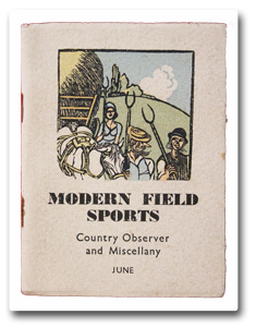 moderne field sports, country observer, miscellany, 6, june 1939, revue, illustrations, wood engraving