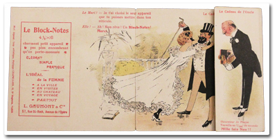 gaumont, block-notes, appareil photo, philippe chappelier, 1900, publicité, carte de voeux, gaumont & cie, photo